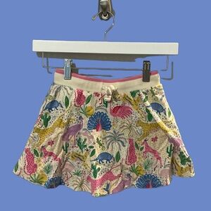 Girls Mini Boden Skirt in Colorful Animal Pattern